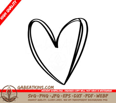 Doodle Heart SVG - Minimalist Heart Illustration SVG
