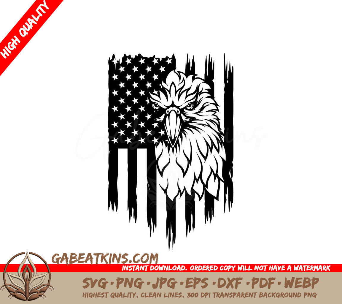 Eagle with American Flag SVG SVG