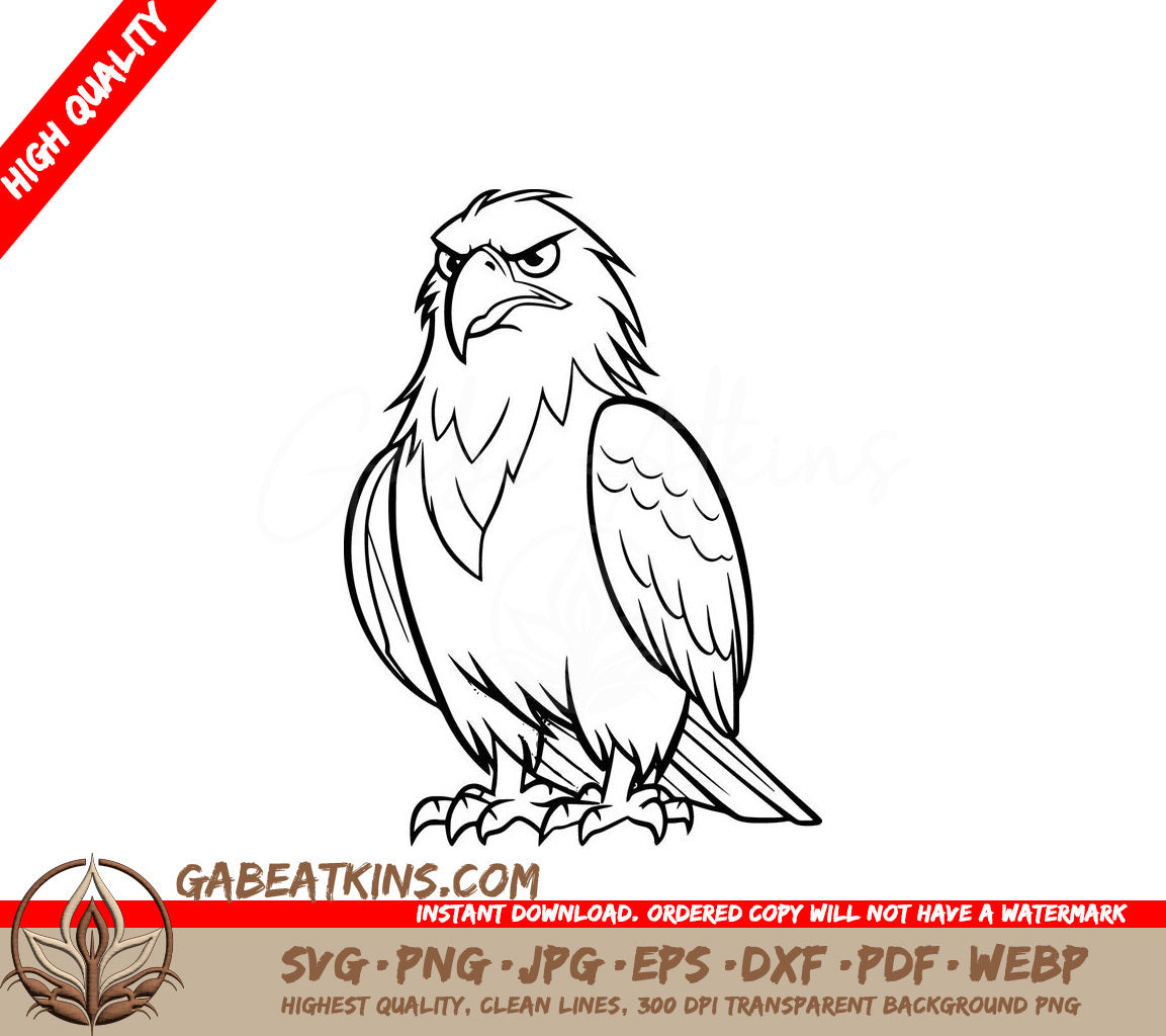 An Eagle With An Angry Look On Its Face SVG - Eagle Cartoon SVG