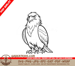 An Eagle With An Angry Look On Its Face SVG - Eagle Cartoon SVG