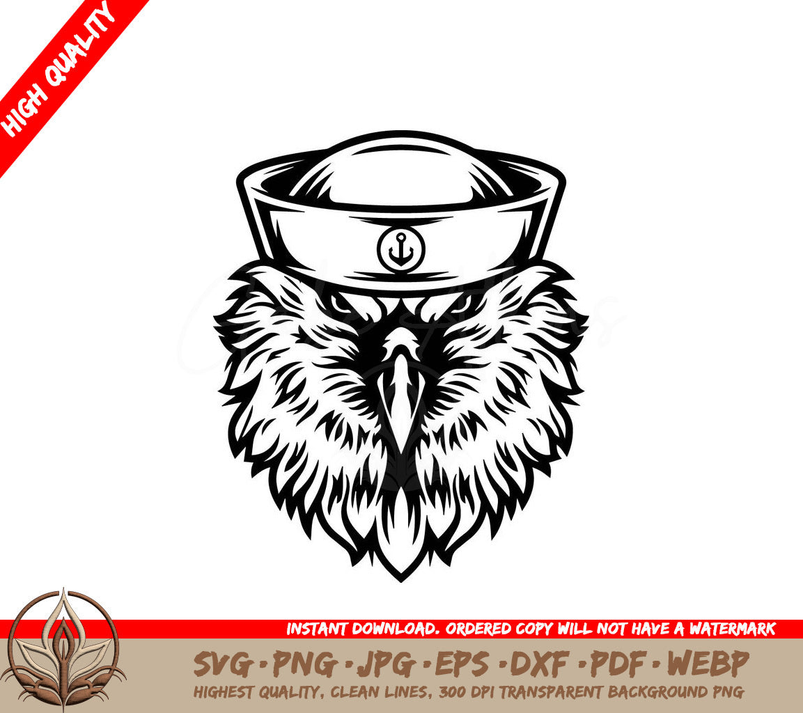 An Eagle Wearing A Sailor Hat With An Anchor On It