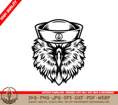 An Eagle Wearing A Sailor Hat With An Anchor On It