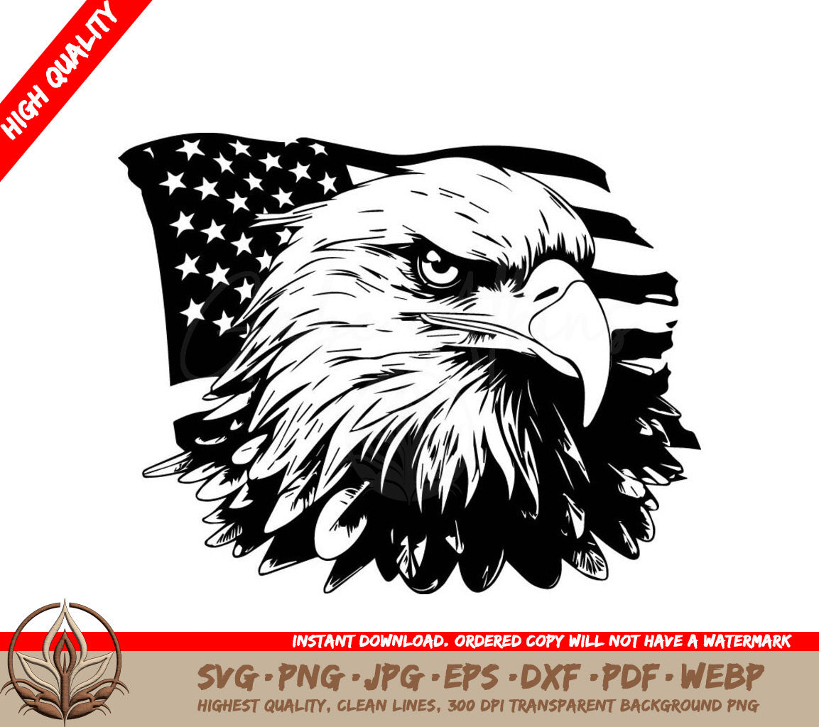 Eagle With American Flag SVG