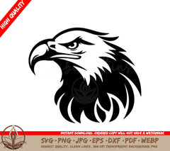 A Black And White Image Of An Eagle With The Words High Quality On The Bottom