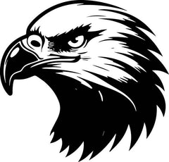 A Black And White Drawing Of A Bald Eagle Head