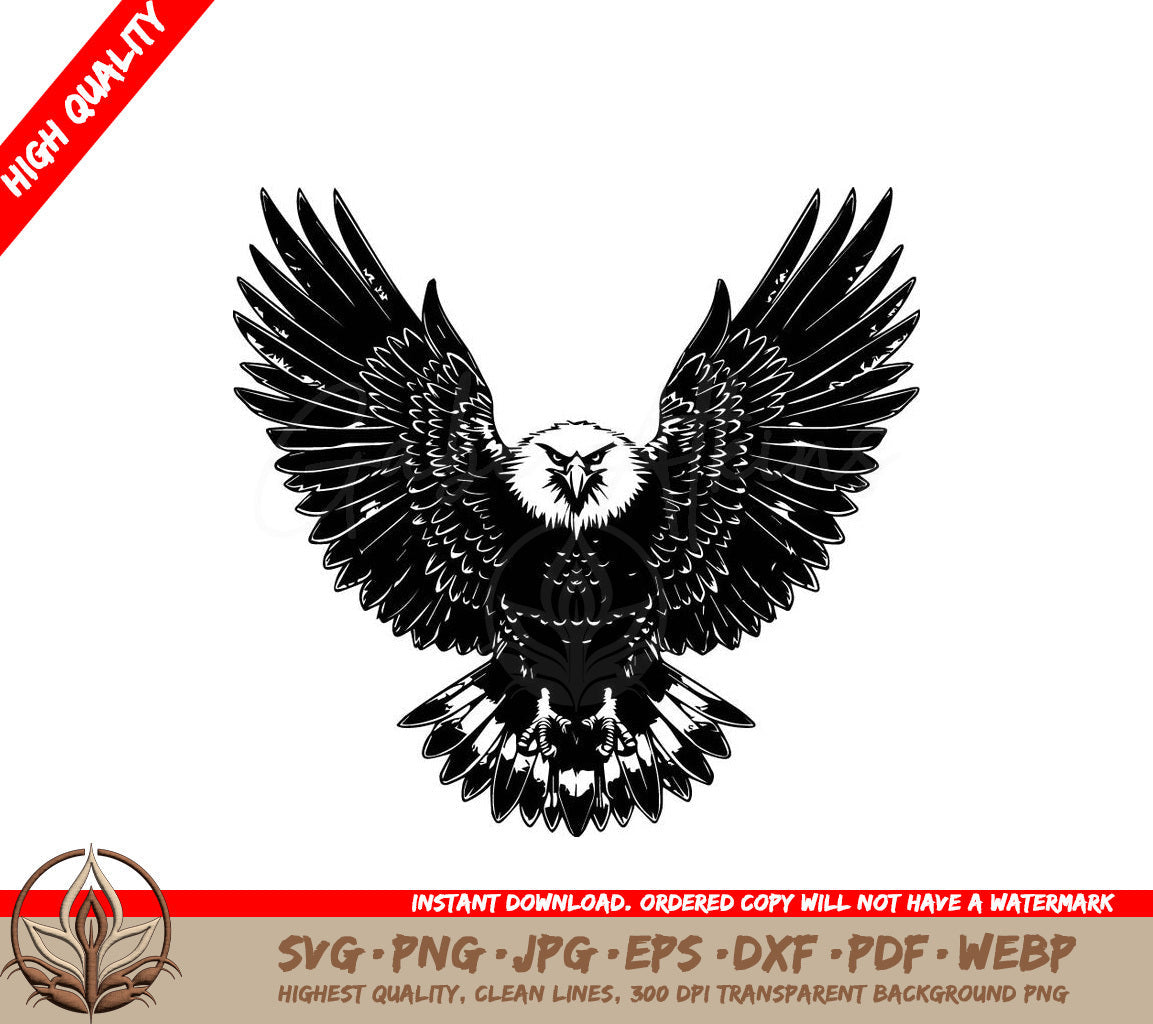 Eagle Vector Black and White SVG