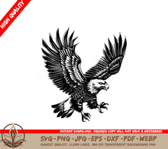Eagle Vector Black and White SVG