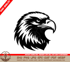Eagle Vector Silhouette Illustration Black Color SVG