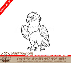 An Eagle With Its Wings Outstretched SVG - Eagle with Keen Gaze SVG