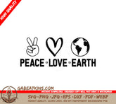 Peace Love Earth SVG Peace Sign with Heart SVG