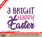 Purple & Pink A Bright Happy Easter SVG Design SVG