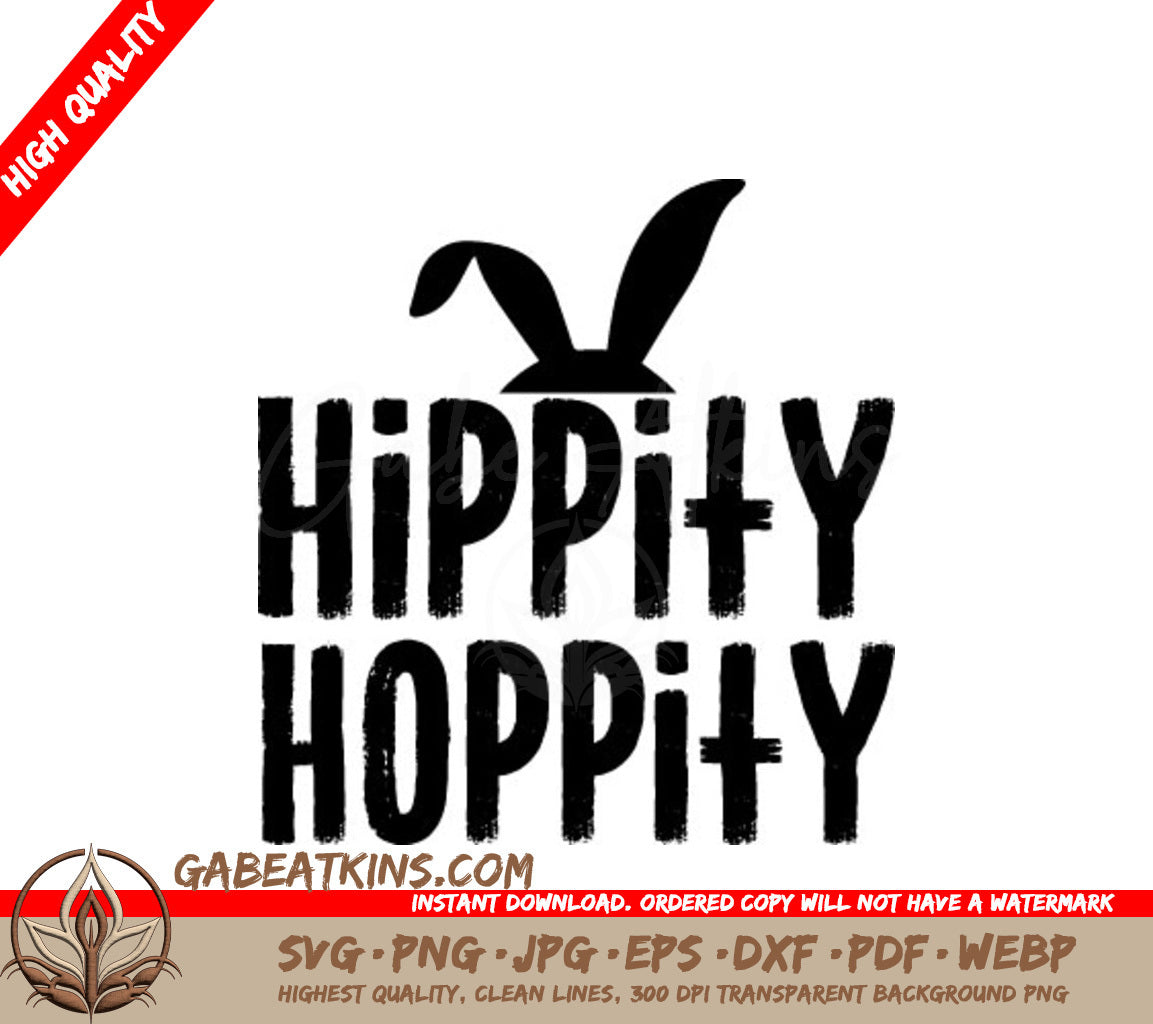 Hippity Hoppity Easter SVG Logo SVG