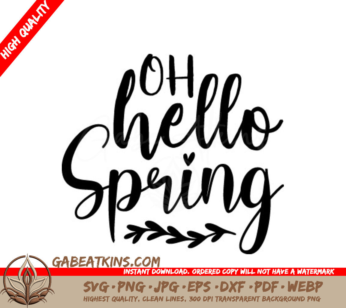 Oh Hello Spring SVG - Easter Design SVG