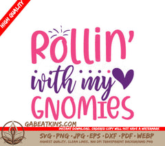 Pink & Purple Rollin With My Gnomies SVG for Easter SVG