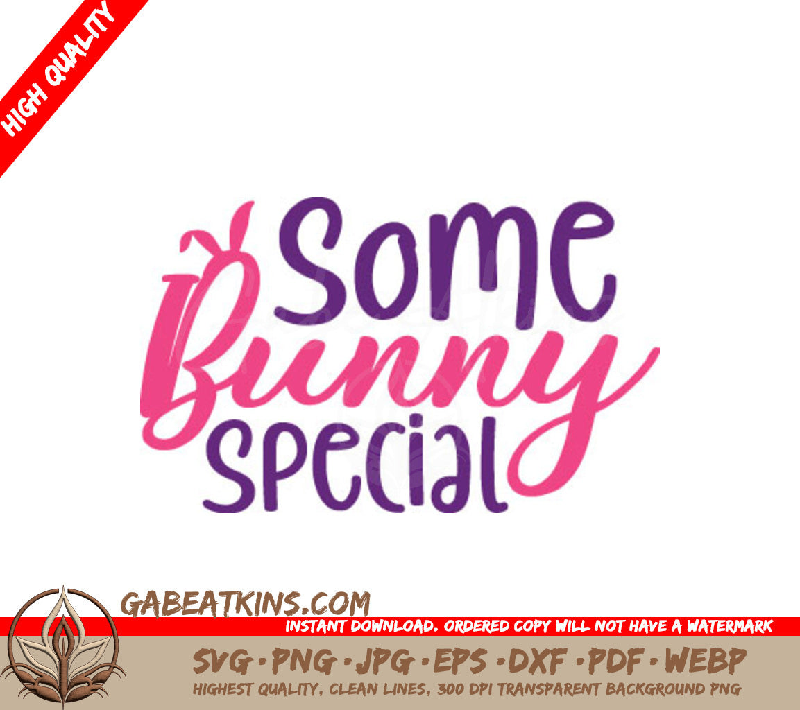 Pink & Purple Some Bunny Special Easter SVG Design SVG