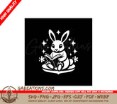 Easter Bunny Reading Book SVG Illustration SVG