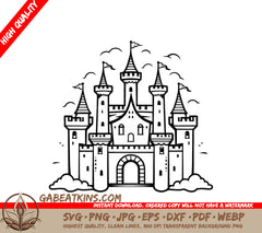Castle with Birds SVG - Echoes of Elysium SVG