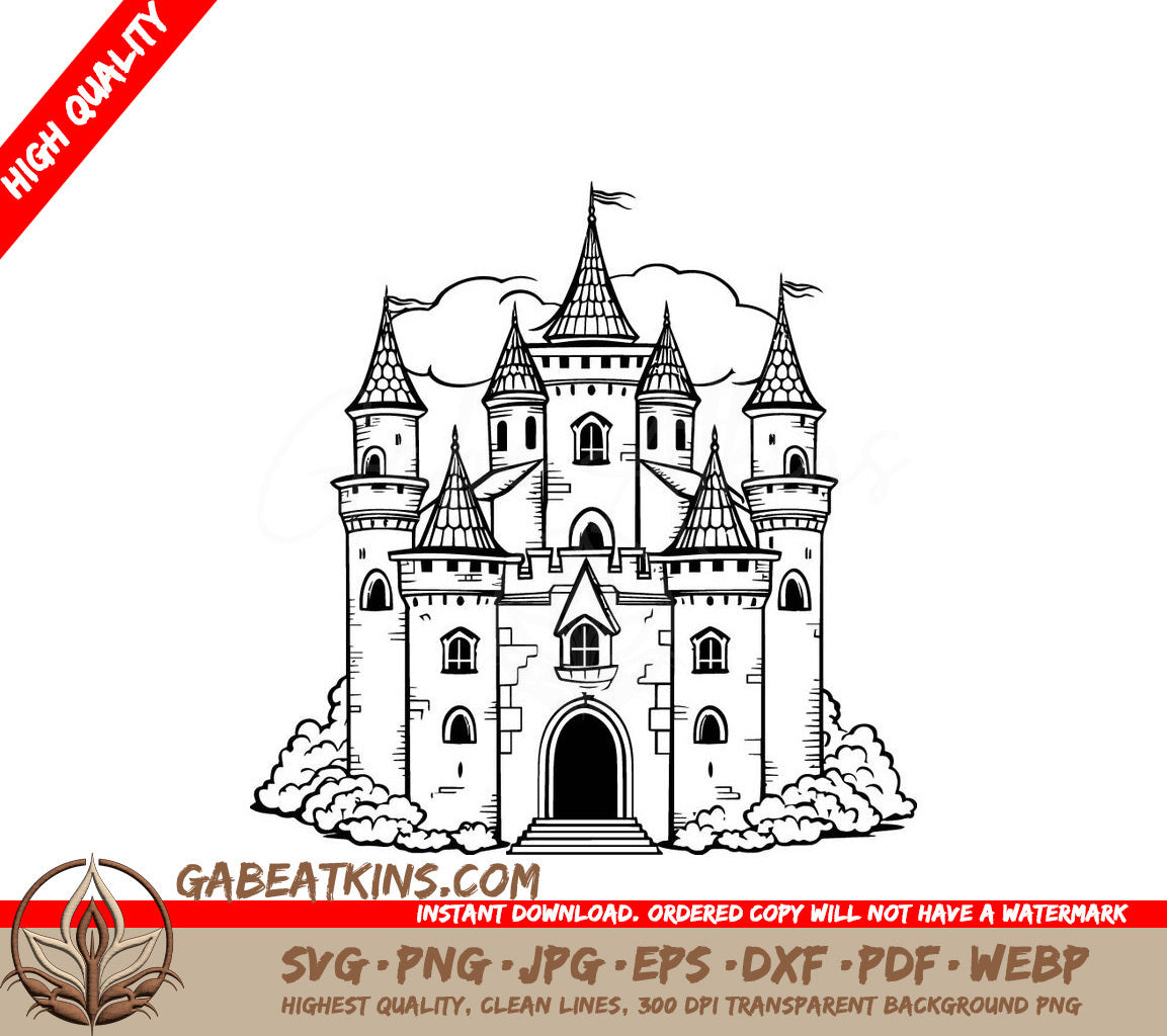 Castle with Flag SVG - Echoes of Enlightenment SVG