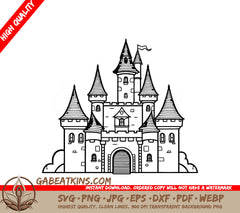 Castle with Flag SVG - Echoes of Eternity SVG