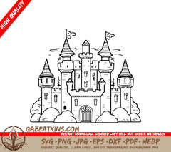 Castle with Flags SVG - Echoes of Eternity SVG
