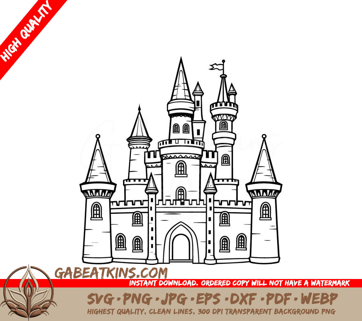 Castle with Flag SVG - Echoes of Infinity SVG
