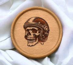 Edgy Skull Helmet Logo SVG - Drawing SVG