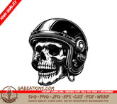 Edgy Skull Helmet Logo SVG - Drawing SVG