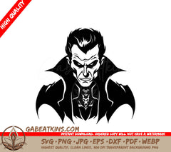 A Black And White Drawing Of A Vampire