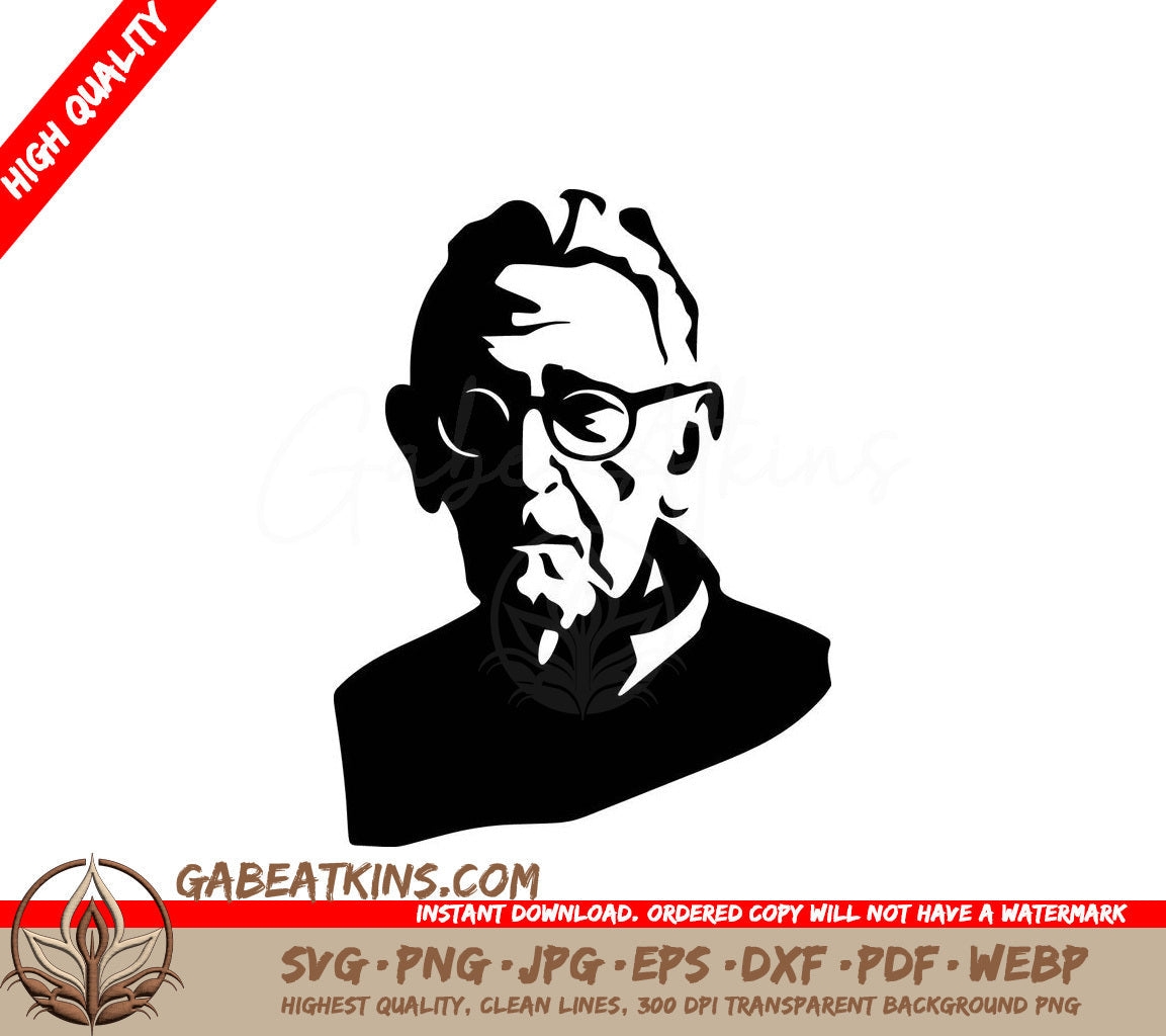 A Man Wearing Glasses SVG - Elderly Gentleman SVG