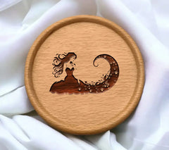 Dreamy Moonlit Silhouette Elegant Woman in Long Dress SVG SVG