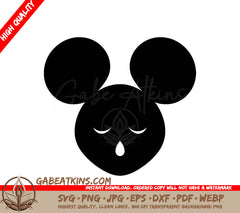 Elegant Ebony Black Mouse Silhouette SVG - Ink Stained Intricacies SVG