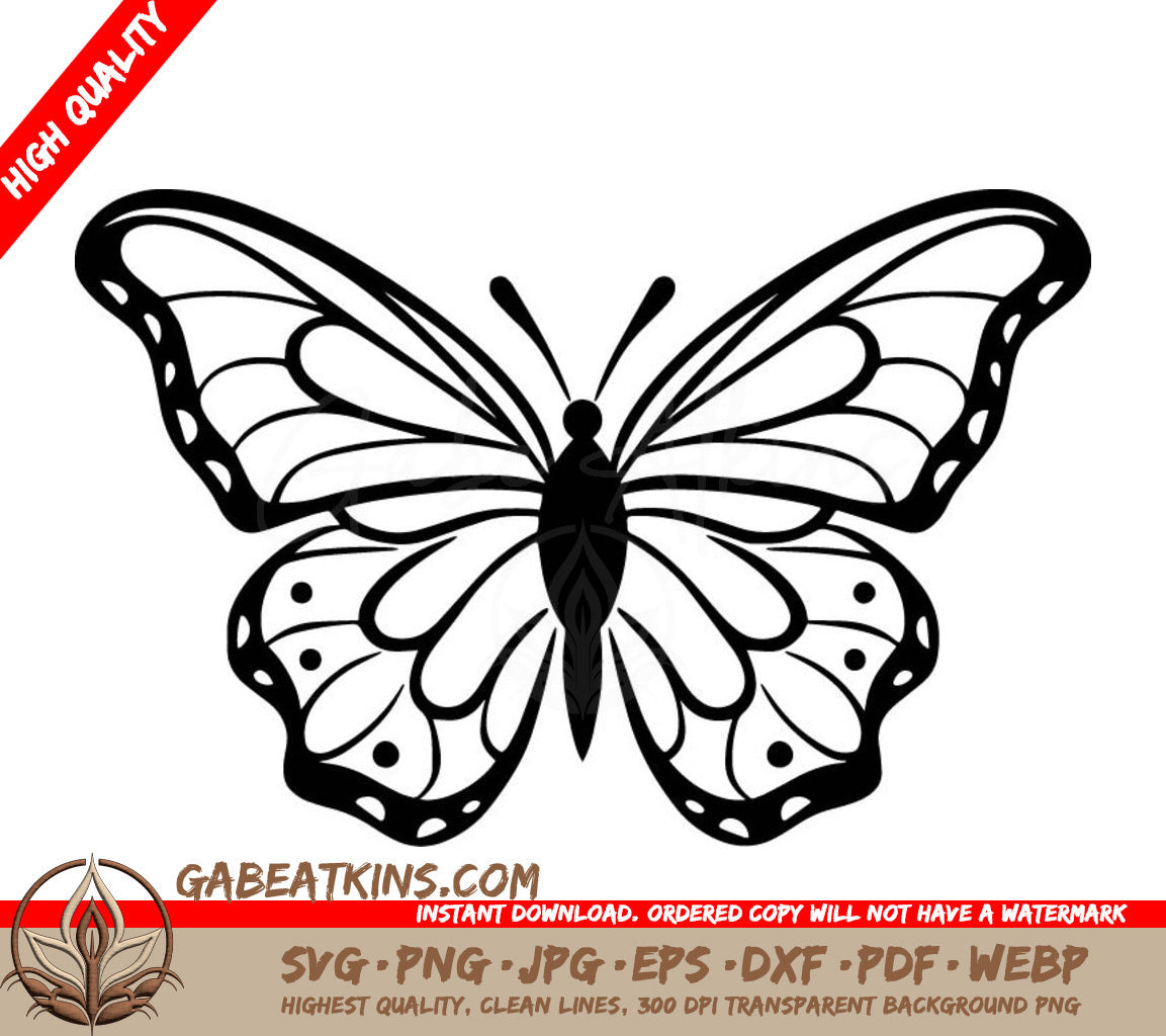 Elegant Butterfly SVG - A Butterfly On A White Background