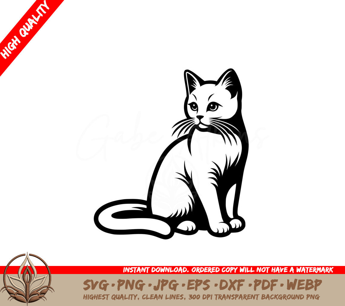 Elegant Kitty SVG Digital Product Fi