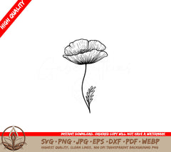 Elegant Poppy Digital Product SVG