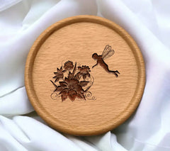 Fairy Flying Over Flowers SVG Silhouette Illustration SVG