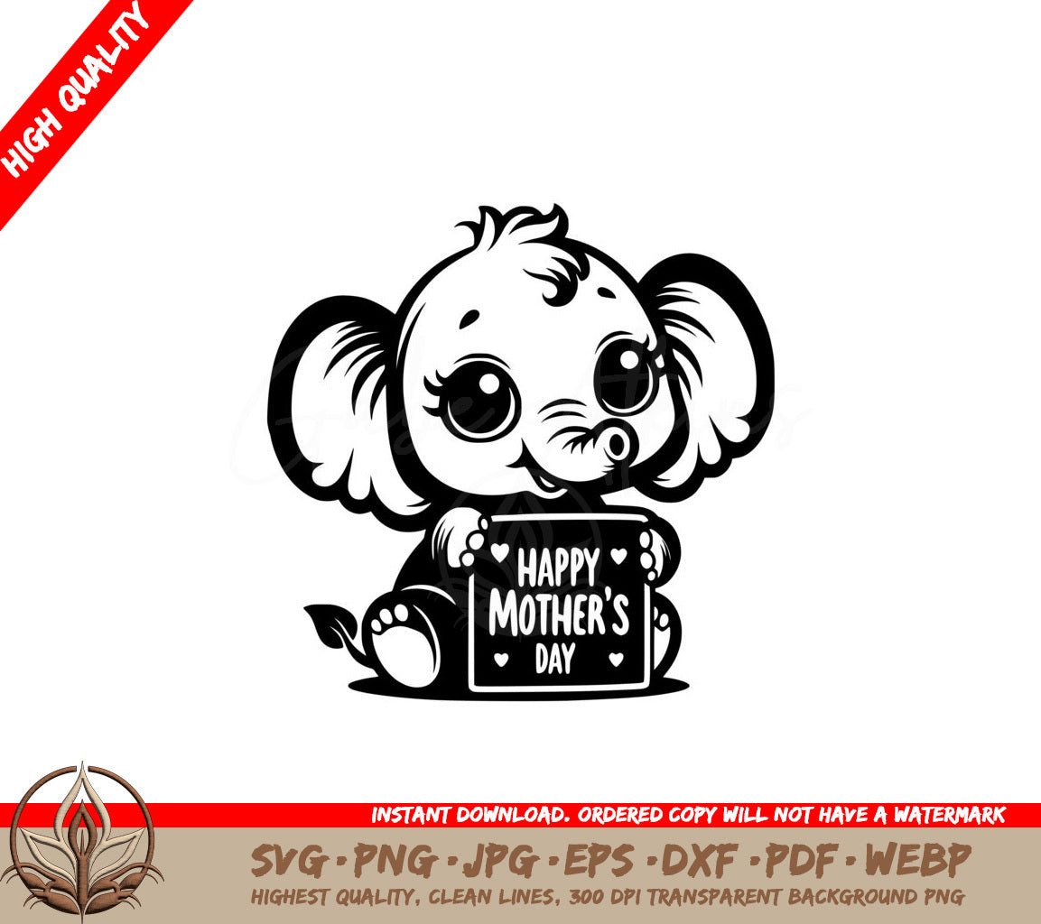 Elephant Mom Love SVG - Digital Product in Multiple File Formats