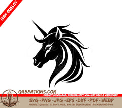 A Unicorns Head SVG - Enchanted Elegance Creative Symbol MagicCraft Nexus Artistic Unicorn SVG