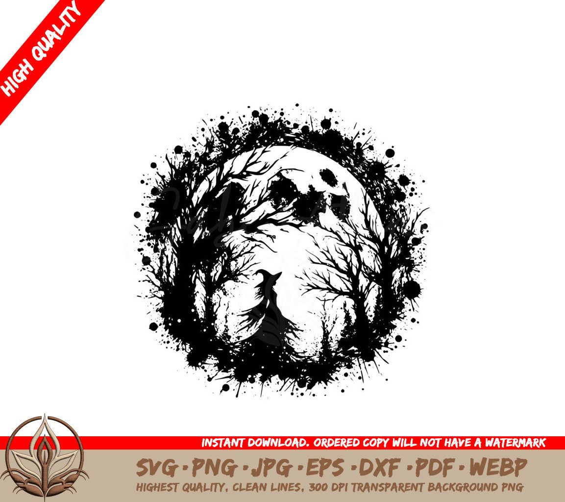 Enchanted Moon Witch SVG