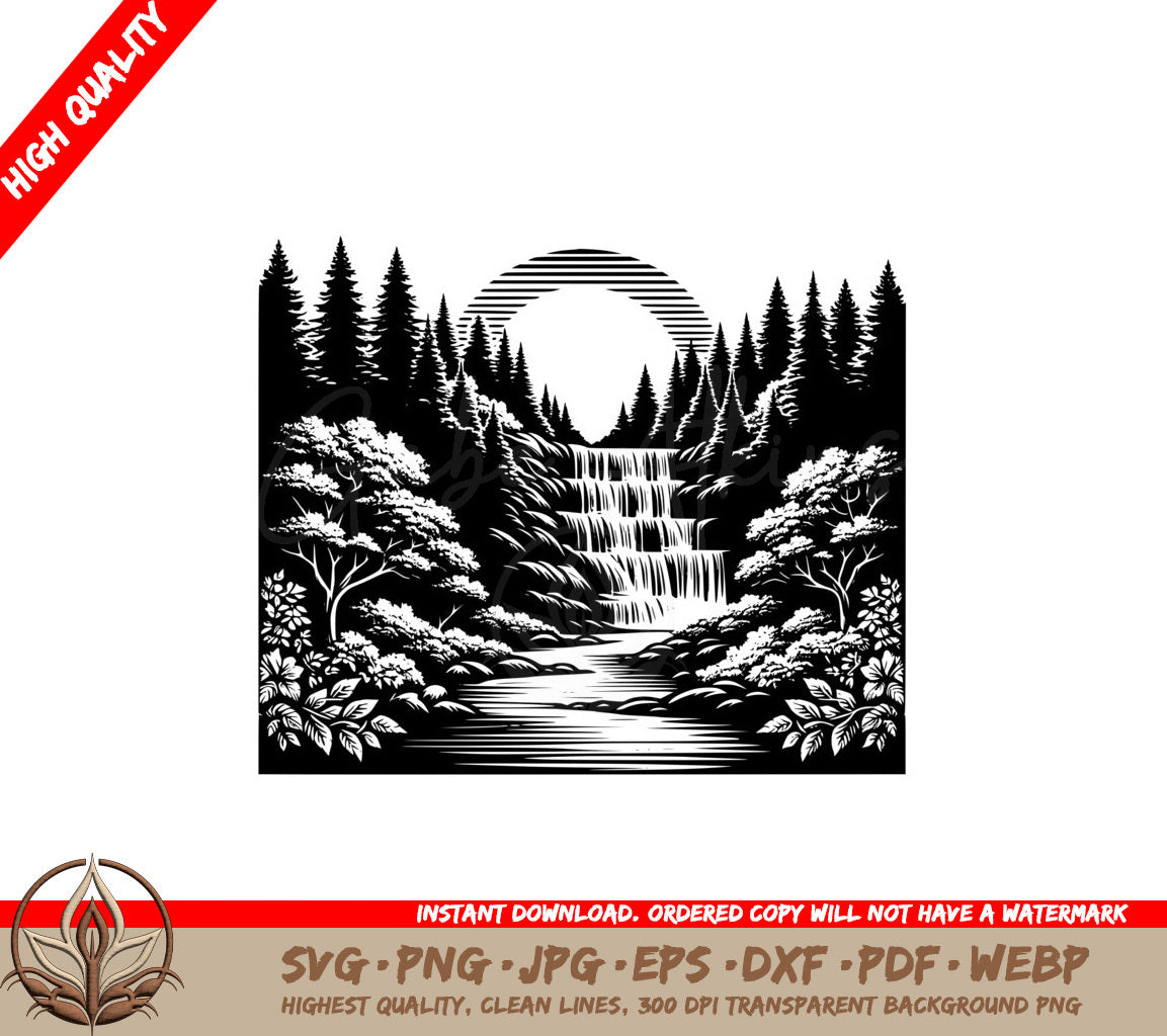 Enchanted Forest Waterfall SVG - Digital File Varieties