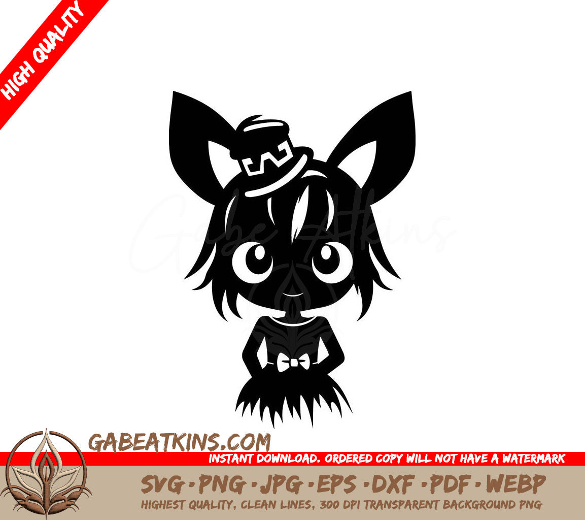 Cute Halloween Girl with Hat SVG - Enchanting Candy Corn Companion SVG