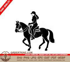 A Woman Riding A Horse SVG - Equestrian Woman SVG