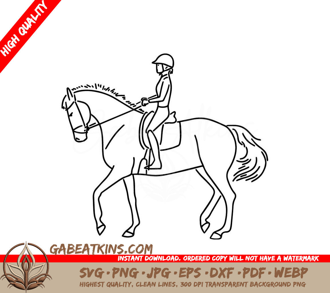 A Person Riding A Horse SVG - Equestrian dressage workout short trot piaffe SVG