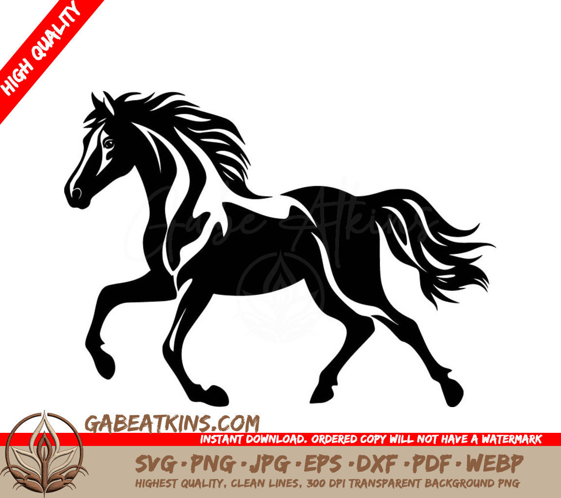 A Horse On A White Background SVG - Equine Wonder SVG