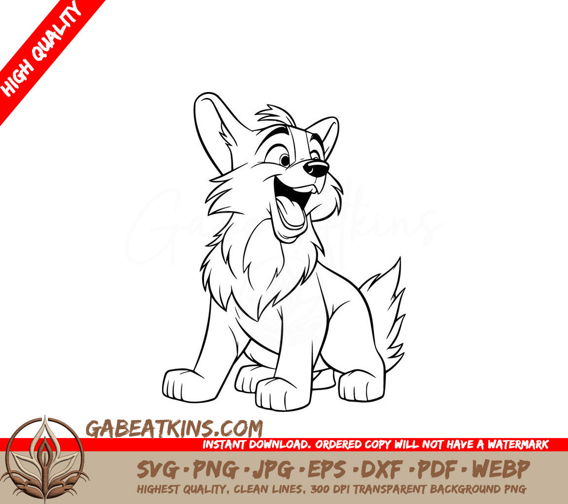 A Smiling Dog SVG - Excited Pup SVG