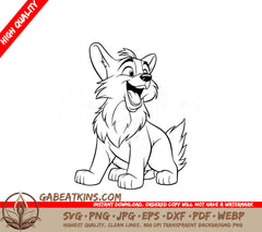 A Smiling Dog SVG - Excited Pup SVG