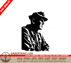 A Man Wearing A Hat SVG - Exhausted Coal Miner SVG