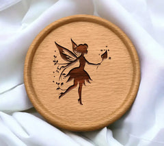 Fairy Silhouette with Flower SVG Clip Art SVG