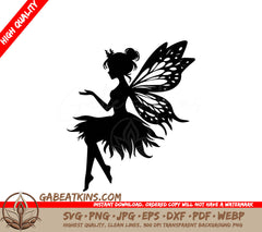 Fairy Silhouette SVG - Magical Wings Design SVG
