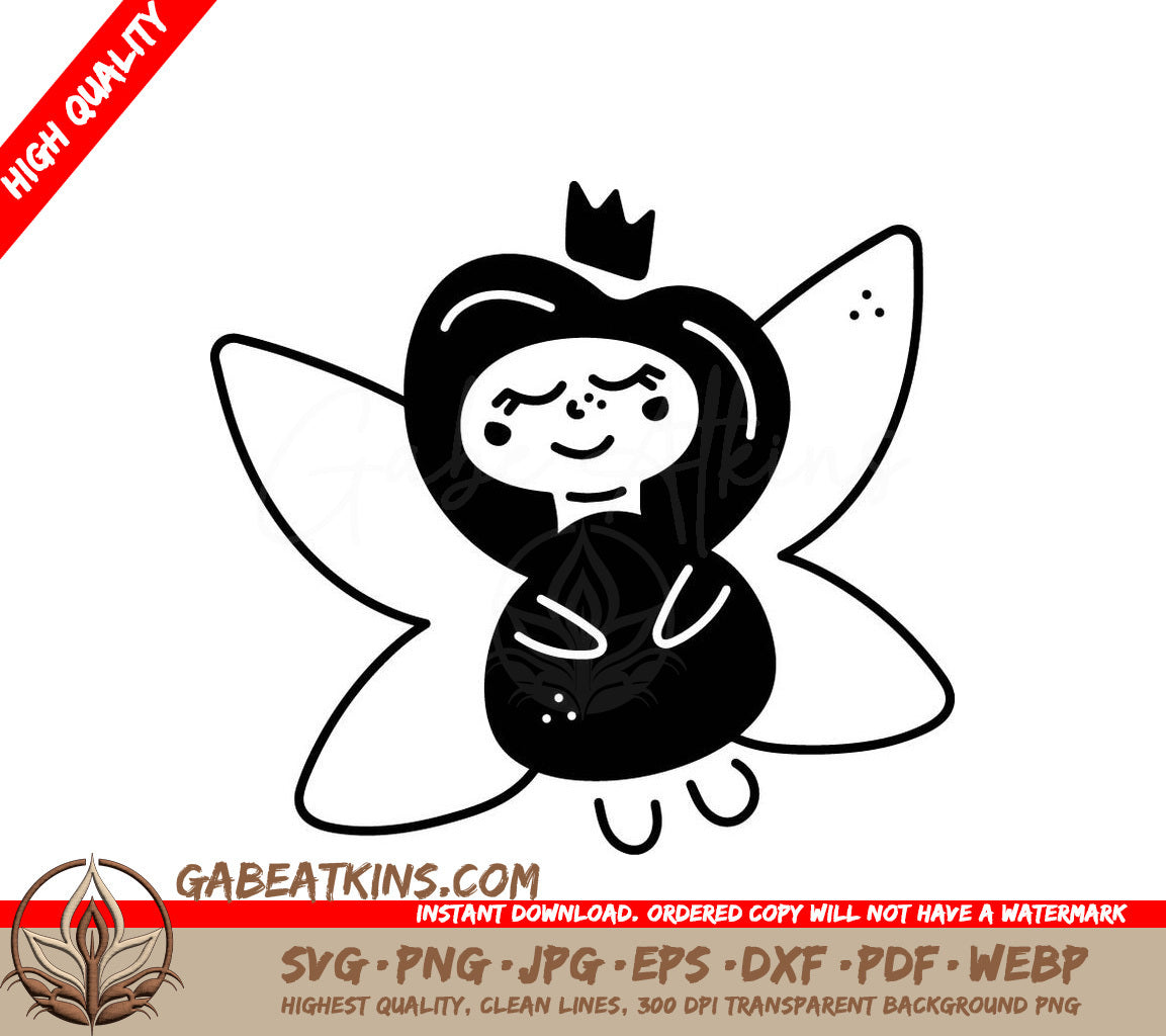 Fairy Crown SVG - Cute Princess Doodle Illustration SVG