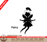 Fairy Silhouette SVG - Flower Crown & Wings SVG